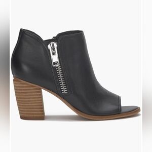 Black Leather Ankle Booties